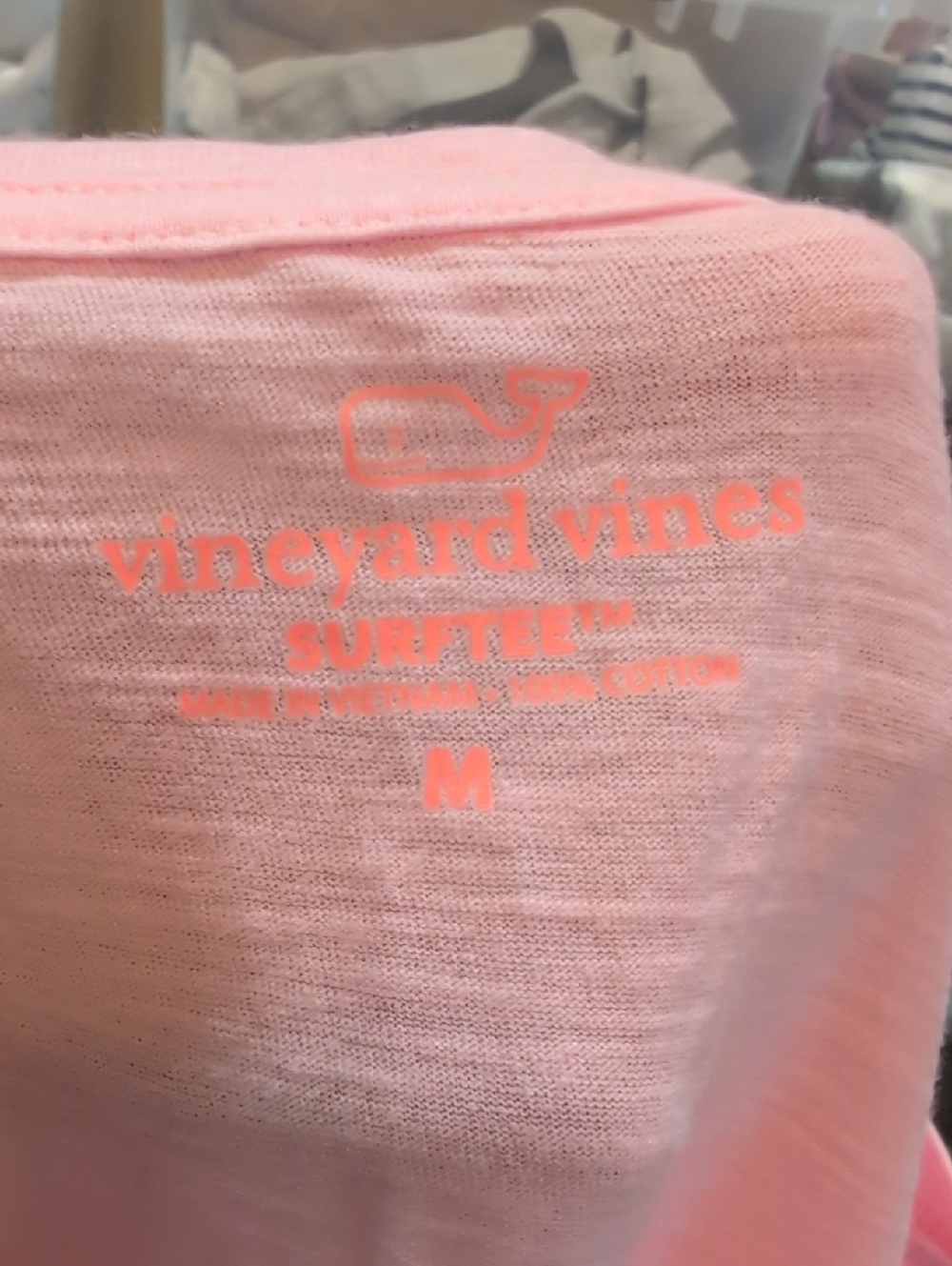 Vineyard Vines Surf Tee 100% Cotton Short Sleeve Tee Pink Coastal Preppy Medium - Picture 9 of 9